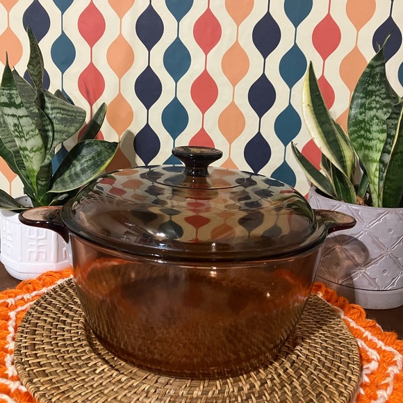 Corningware Other - Vision Amber Glass Corningware 4.5L Large Dutch Oven/Stockpot Vintage